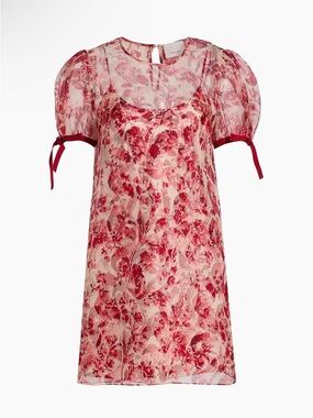 Cinq à Sept Junette Floral Silk Minidress Sz: 4 (Missing Inner Slip)